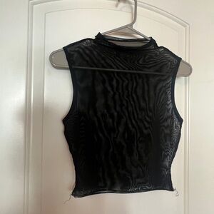 Black sheer crop top
